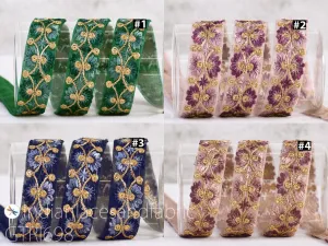 9 Yard Indian Sari Border 25 mm Embellishment Sewing DIY Crafting Cushions Lace Home Decor Embroidered Embroidery Gift Wrapping Ribbon
