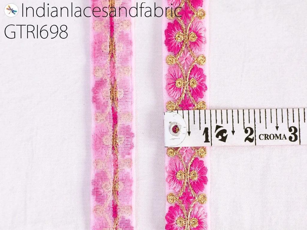 9 Yard Indian Sari Border 25 mm Embellishment Sewing DIY Crafting Cushions Lace Home Decor Embroidered Embroidery Gift Wrapping Ribbon