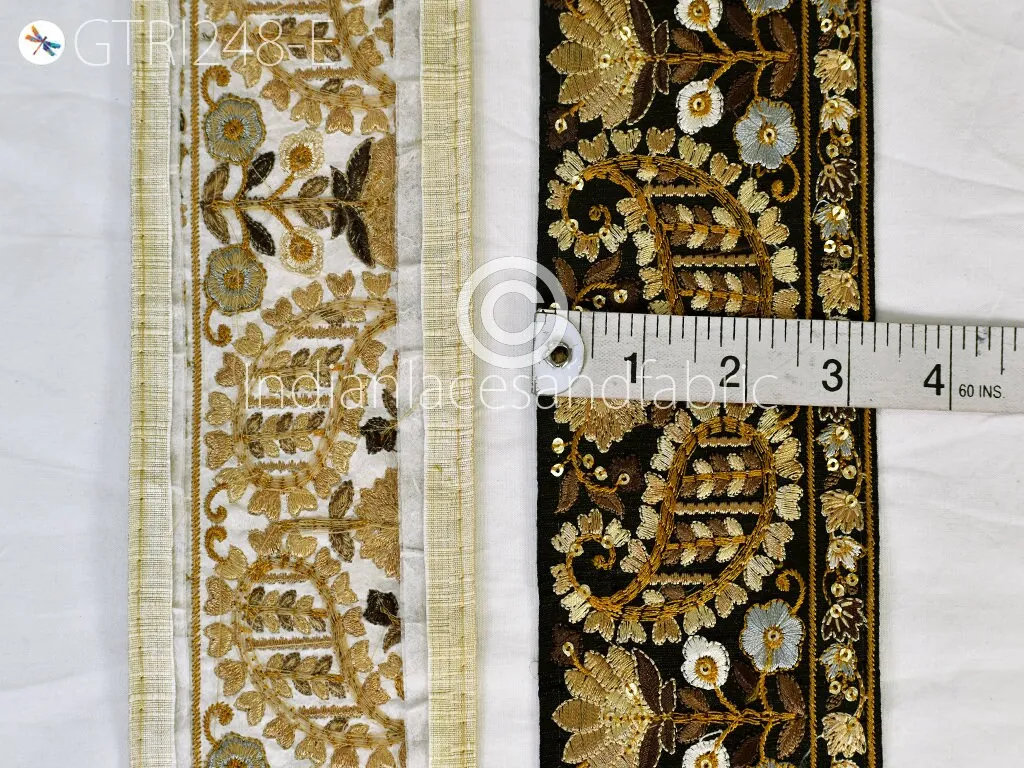 9 Yard Indian Trims Decorative Embroidered 8cm Ribbon Embroidery Embellishment DIY Crafting Sewing Beach Bag Wedding Border Home Decor