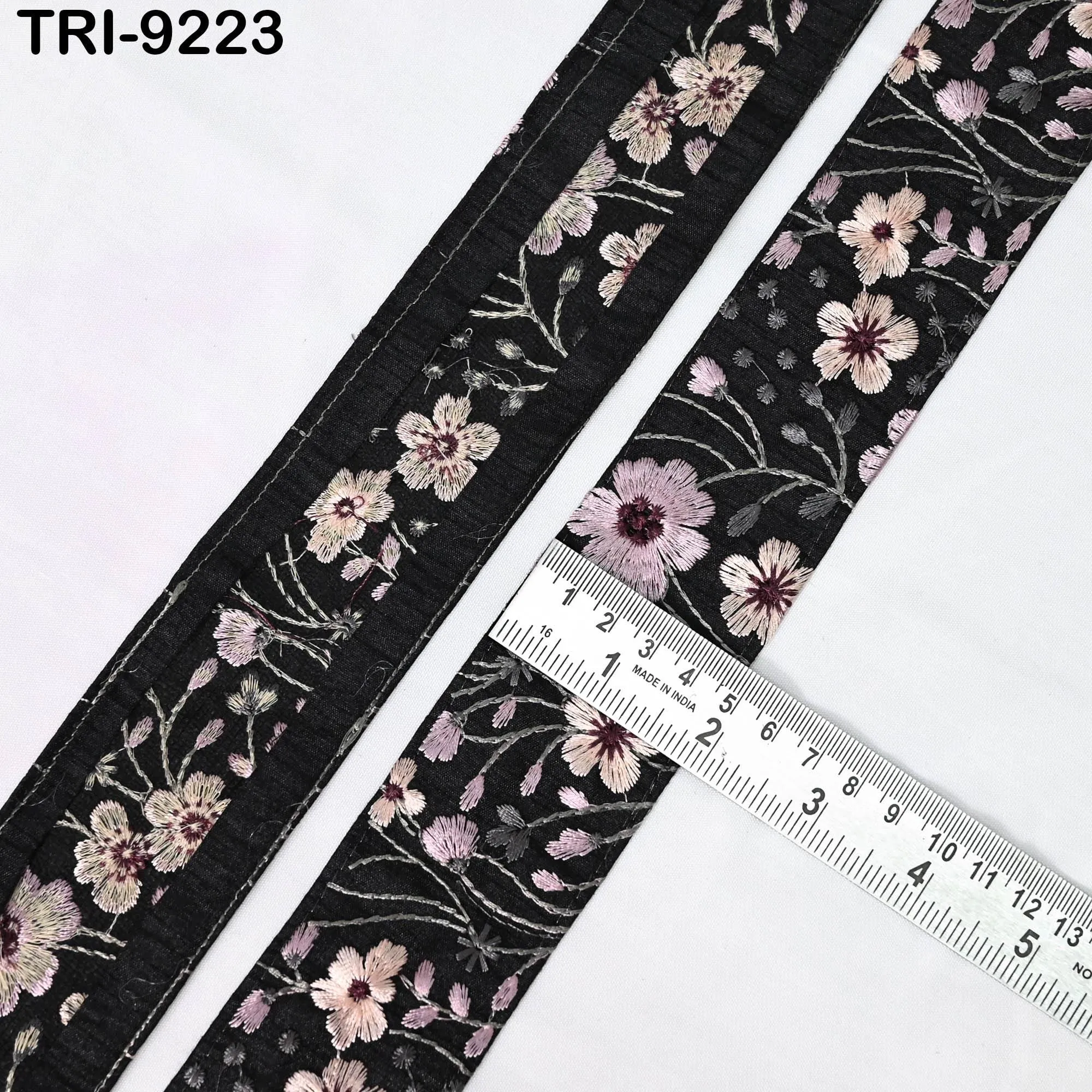 9 Yard Mauve 5cm Embroidery Sari Border Trims Tapes Embroidered Saree Ribbons Victorian Junk Journals Sewing Costumes Crafting Shoe making