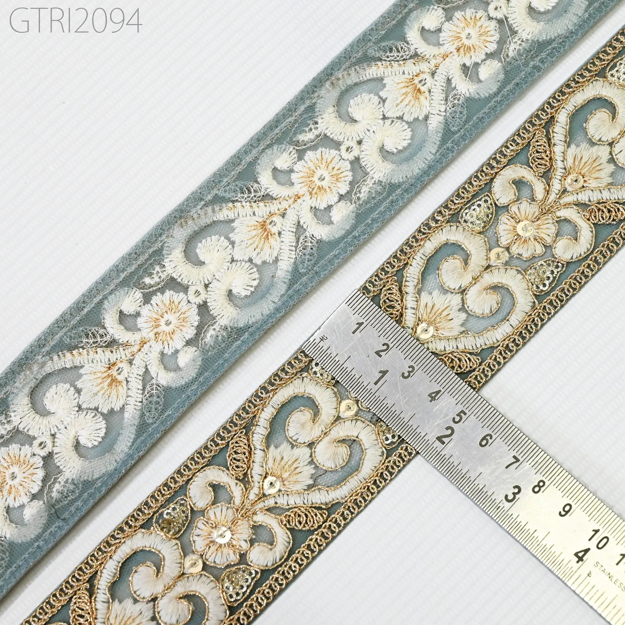 9 Yards Indian Embroidered Sari Embellishments Embroidery Trim Saree Ribbon Cushions Home Décor Sewing Crafting Trimmings Curtain Border