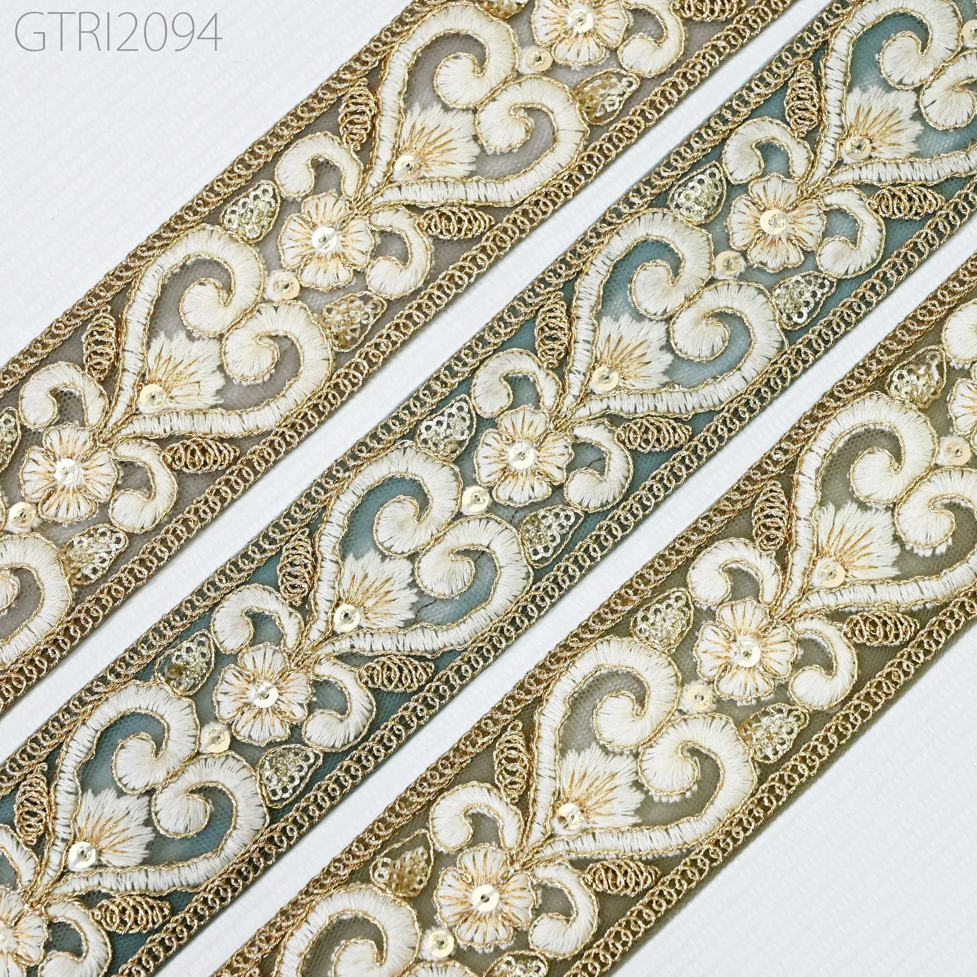 9 Yards Indian Embroidered Sari Embellishments Embroidery Trim Saree Ribbon Cushions Home Décor Sewing Crafting Trimmings Curtain Border