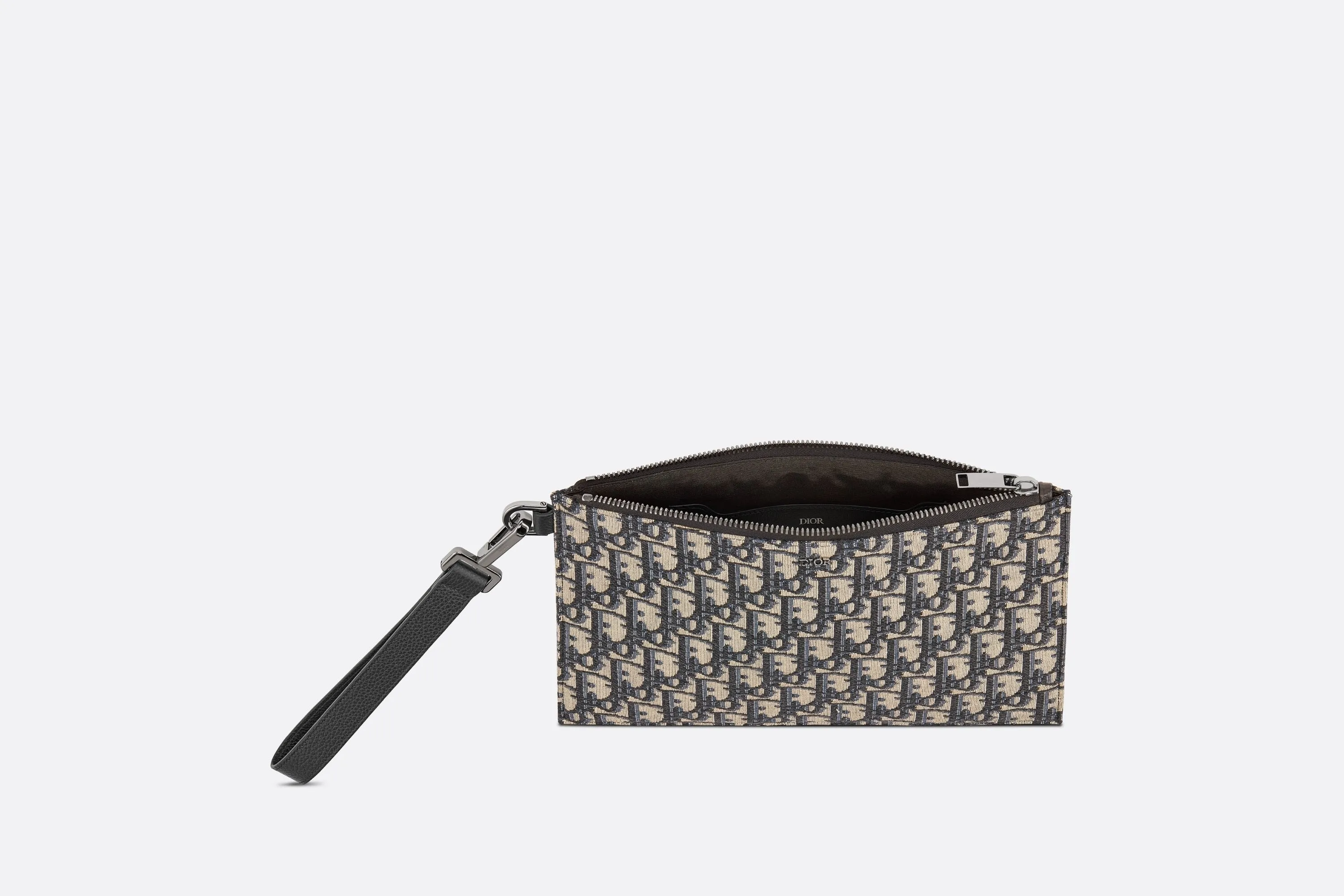 A5 Pouch • Beige and black Dior Oblique jacquard