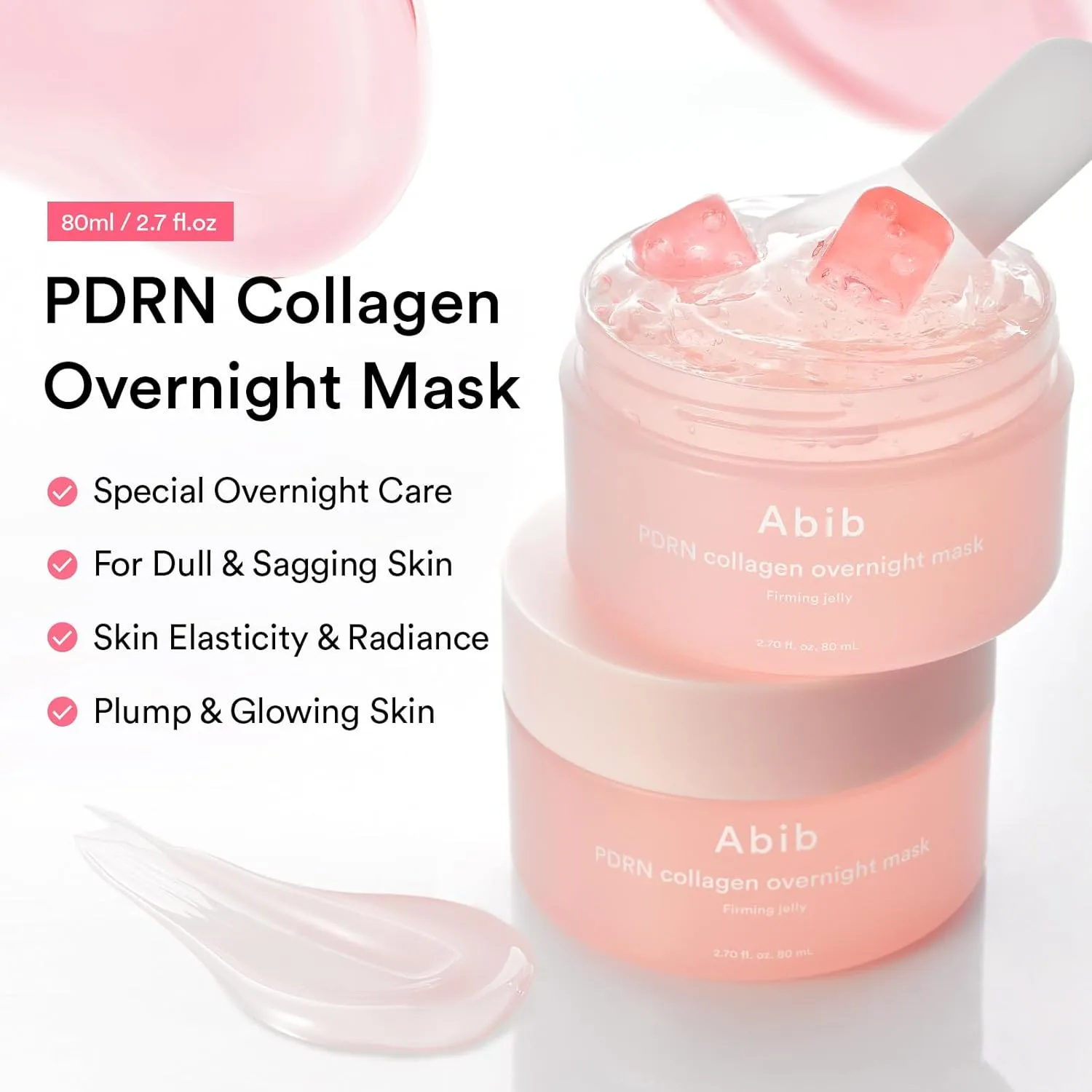Abib PDRN Collagen Overnight Mask Firming Jelly 2.7 fl oz I Moisturizer for Slugging Intensive Hydrating Nourishing Face Sleeping Mask for Korean Skin Care (Firming Jelly 2.7 fl oz (Vegan PDRN))