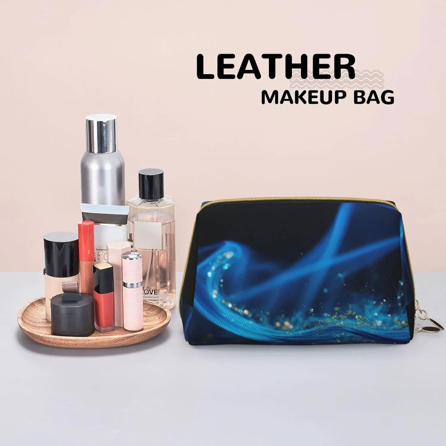 Abstract Geometric Toiletry Pouch, Travel-Friendly Makeup Organizer For Makeup Brushes, Lipsticks