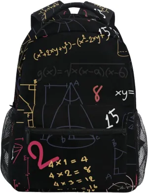 Acpiggto Backpack Daypack Shoulder Bag Red Navy American Math Formula Diagram Education Blackboard Luggage Bag for Gym Sports Casual Women Men