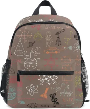 Acpiggto Small Backpack Daypack Shoulder Bag with Name Label Tag Vintage Pink Science Concept Chemical Biology Geography Space