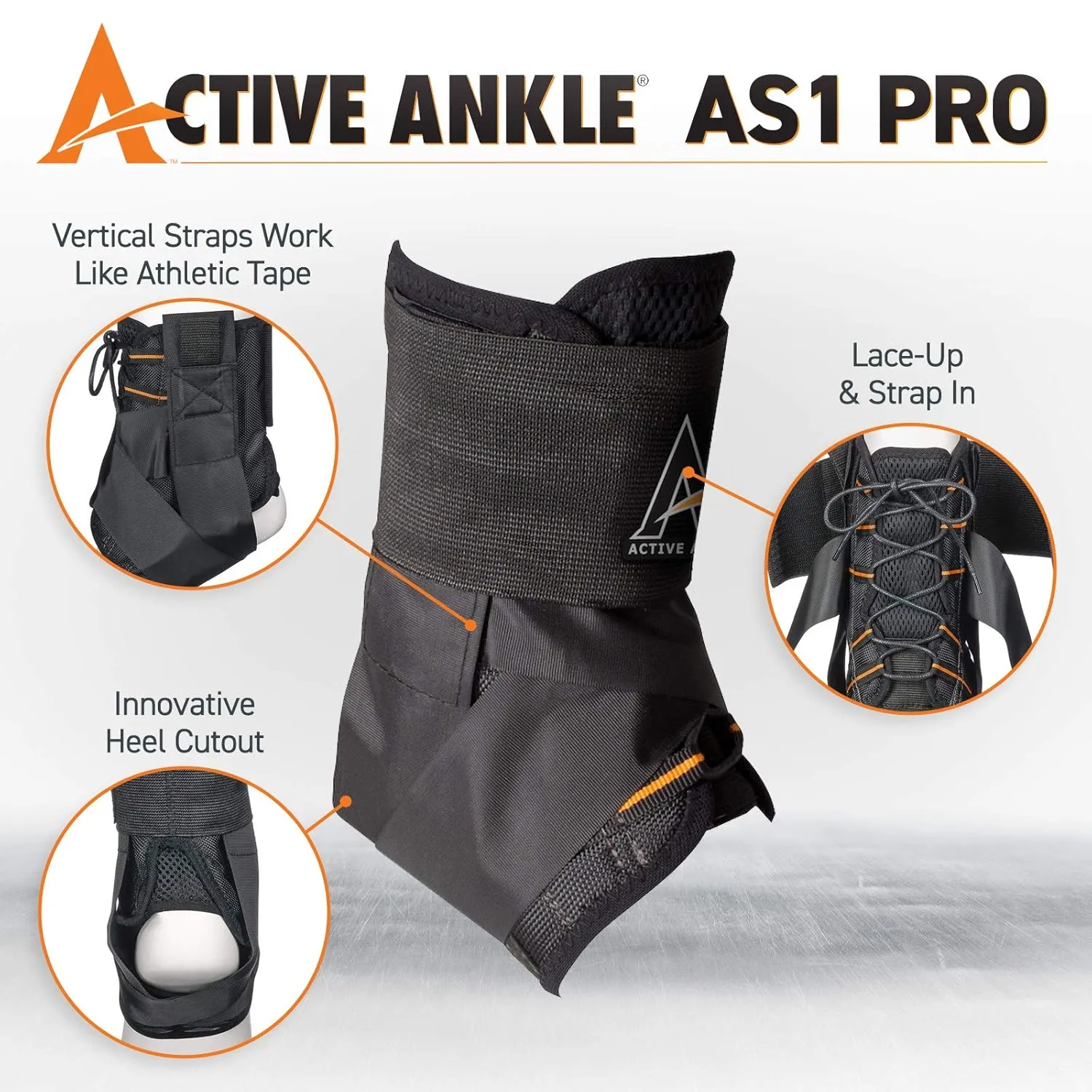 Active Ankle AS1 Pro Lace Up Ankle Brace, White Ankle Support with Laces for Men & Women, Protection & Sprain Support for Volleyball, Rugby, Basketball, Low Profile, White, X-Small