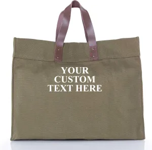 Advantage Tote Bag – Premium Quality & Sustainable Canvas Tote, Classic Tote bag with Genuine Leather Accents