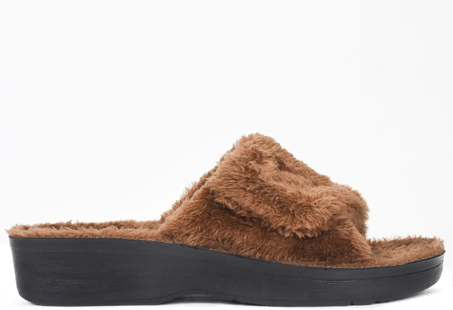 AEROTHOTIC Soft Fuzzy Slippers Outdoor and Indoor with Non-Slip Sole Stylish Straps Comfortable Womens Slippers Open Toe Home Travel Vacation Wear