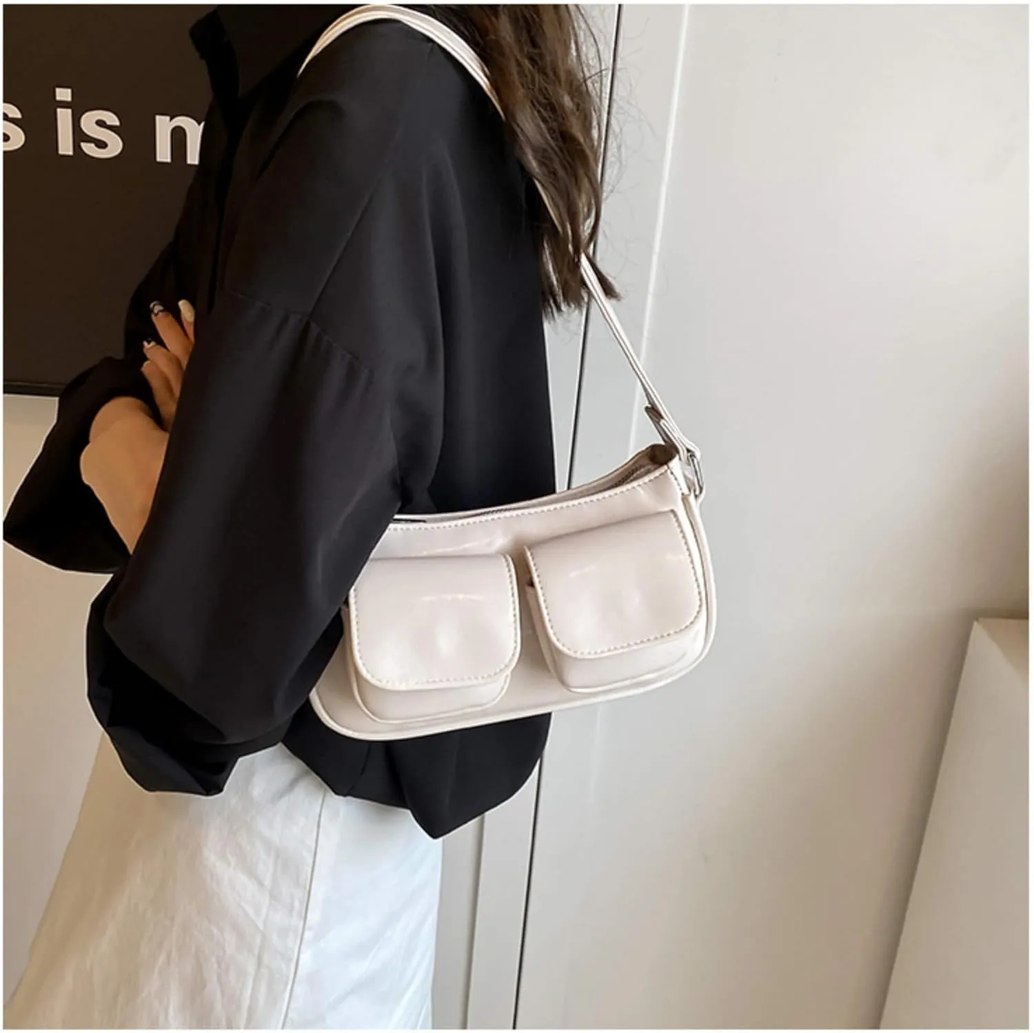 Aesthetic Y2K Handbag Purse, Vintage Buckle Purse
