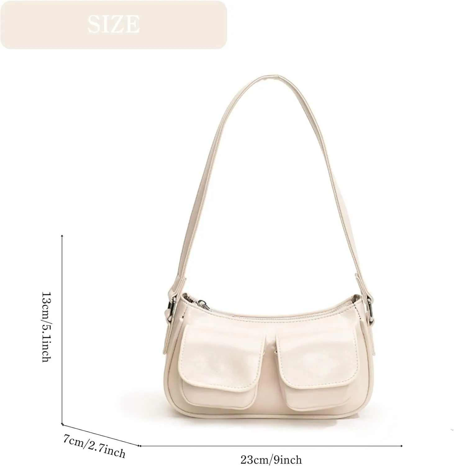 Aesthetic Y2K Handbag Purse, Vintage Buckle Purse