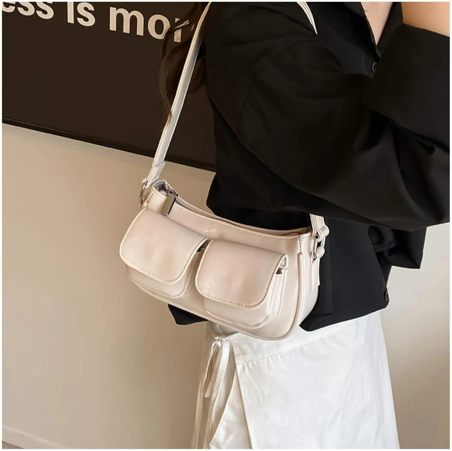Aesthetic Y2K Handbag Purse, Vintage Buckle Purse