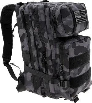 AGOZ Camouflage Black Multi-Compartment Backpack – Heavy Duty Large Bag - Gear Bag for Outdoor, Hiking, Fishing, Camping, Gym, Travel and School