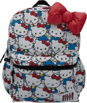 AI ACCESSORY INNOVATIONS Hello Kitty Kawaii Backpack, 16” Allover Print with 3D Iconic Hello Kitty Bow