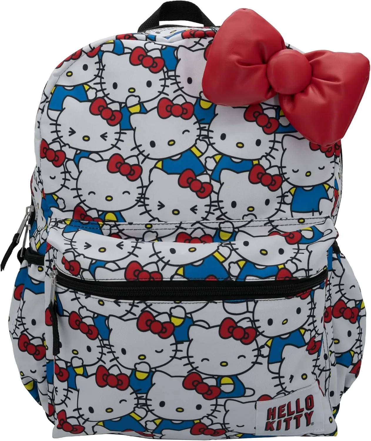 AI ACCESSORY INNOVATIONS Hello Kitty Kawaii Backpack, 16” Allover Print with 3D Iconic Hello Kitty Bow