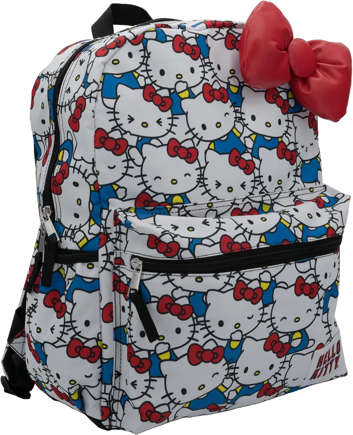 AI ACCESSORY INNOVATIONS Hello Kitty Kawaii Backpack, 16” Allover Print with 3D Iconic Hello Kitty Bow