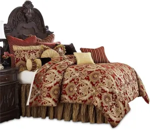 Aico Amini Lafayette 13 pc King Comforter Set in Red