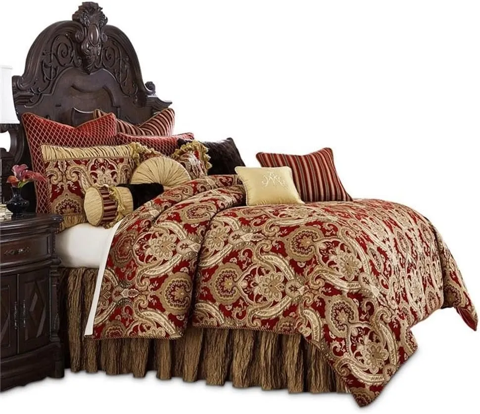 Aico Amini Lafayette 13 pc King Comforter Set in Red