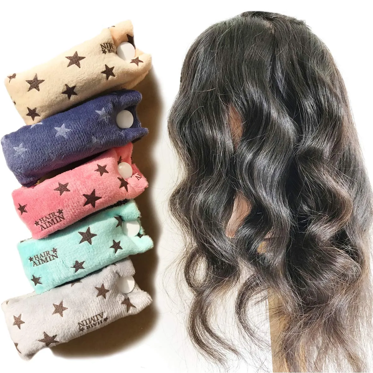 Aimin Hair Heatless Hair Curlers No Heat, Heatless Curls Overnight Blowout Rods, No Heat Hair Curlers To Sleep In, Soft Flexi Rods For Long Hair, Thick Curling Rod Styling Tools (20pcs) …