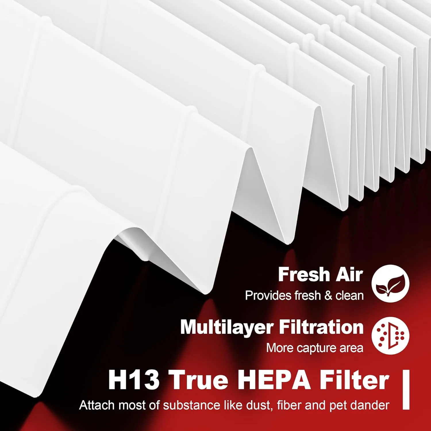 Air Purifier HEPA Filter R Replacement for Honeywell Air Purifier HPA100/200/300 and 5000 Series, Funmit 6 Pack True HEPA Filter Compatible with Honeywell R Filter (HRF-R3 & HRF-R2 & HRF-R1)
