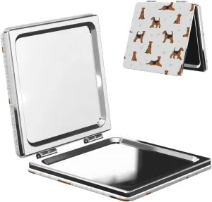 Airedale Terrier Dog Women Mini Cosmetic Mirror Folding Portable Pocket Makeup Mirror