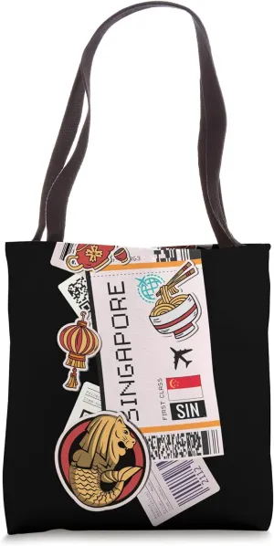 Airport and Airline Tags - Boarding Pass of Singapore Tote Bag