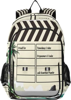 ALAZA Movie Clapboard Cinema Beach Backpack College Middle High School Bag Laptop Bag Casual Dayback Travel Business 17 inch