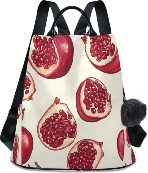 ALAZA Pomegranate Backpack Purse for Women Anti Theft Travel Bag Fashion Back Pack Shoulder Bag Handbag