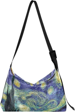 ALAZA 's Starry Night Women's Leather Hobo Handbag Shoulder Bag Crossbody Casual Large Tote Bag Purse