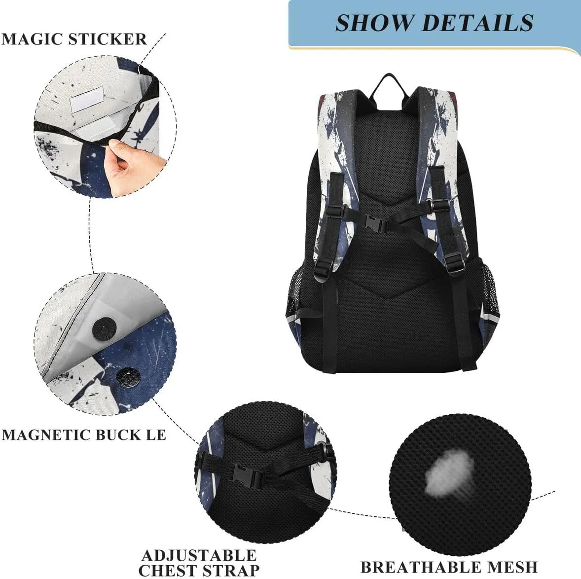 ALAZA Watercolor Ice Hockey Player Backpack College Middle High School Bag Laptop Bag Casual Dayback Travel Business 17 inch