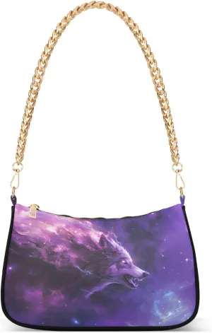 ALAZA Wolf Nebula Space Starry Women's Handbags Tote Crossbody Bag Purse Ladies Shoulder Bag Hobo Handbag