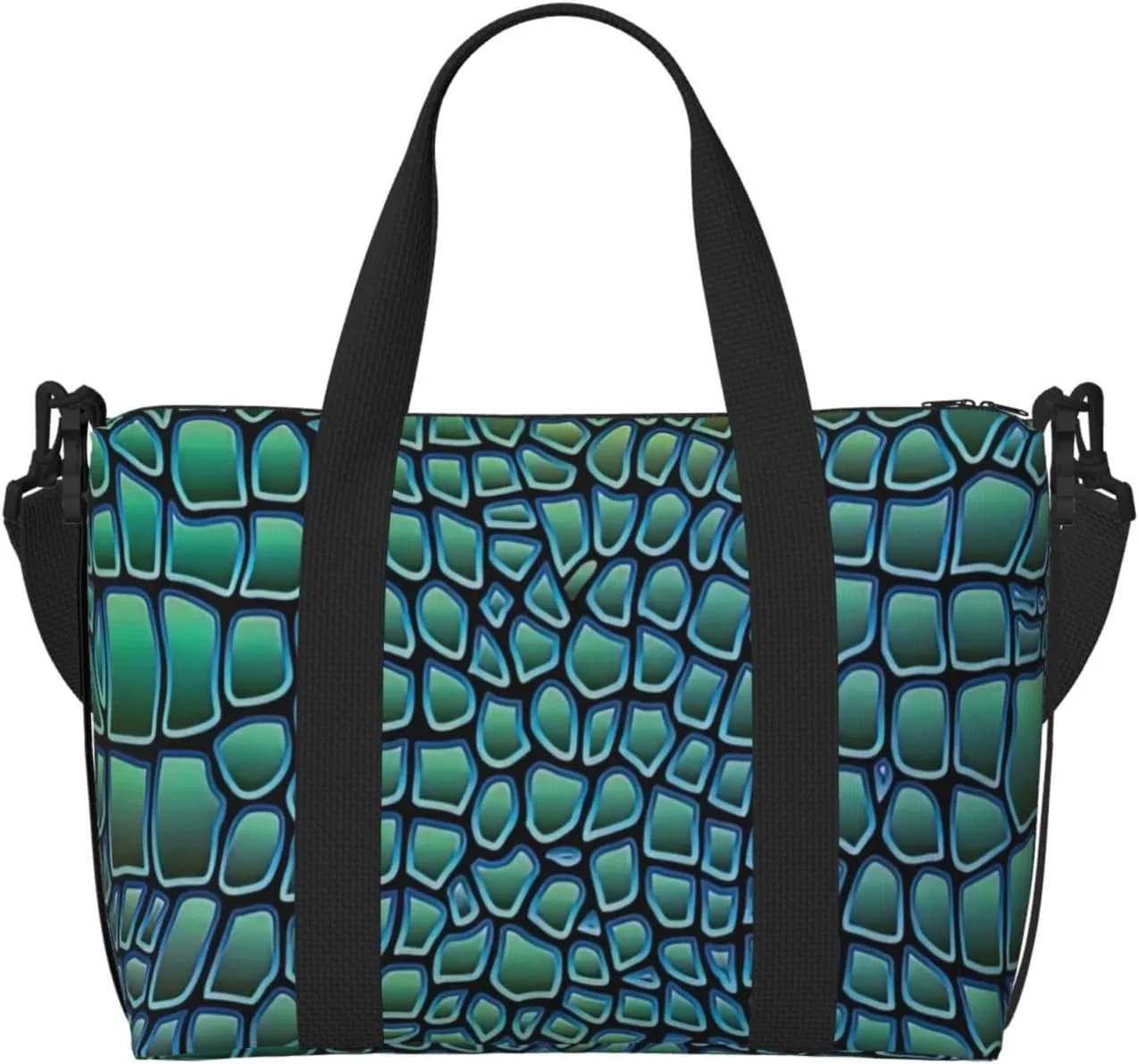 Alligator Skin Print Hand Travel Bag,Gym Bag,Weekend Travel Overnight Bag,Tote Bag Sports Bag For Women Men