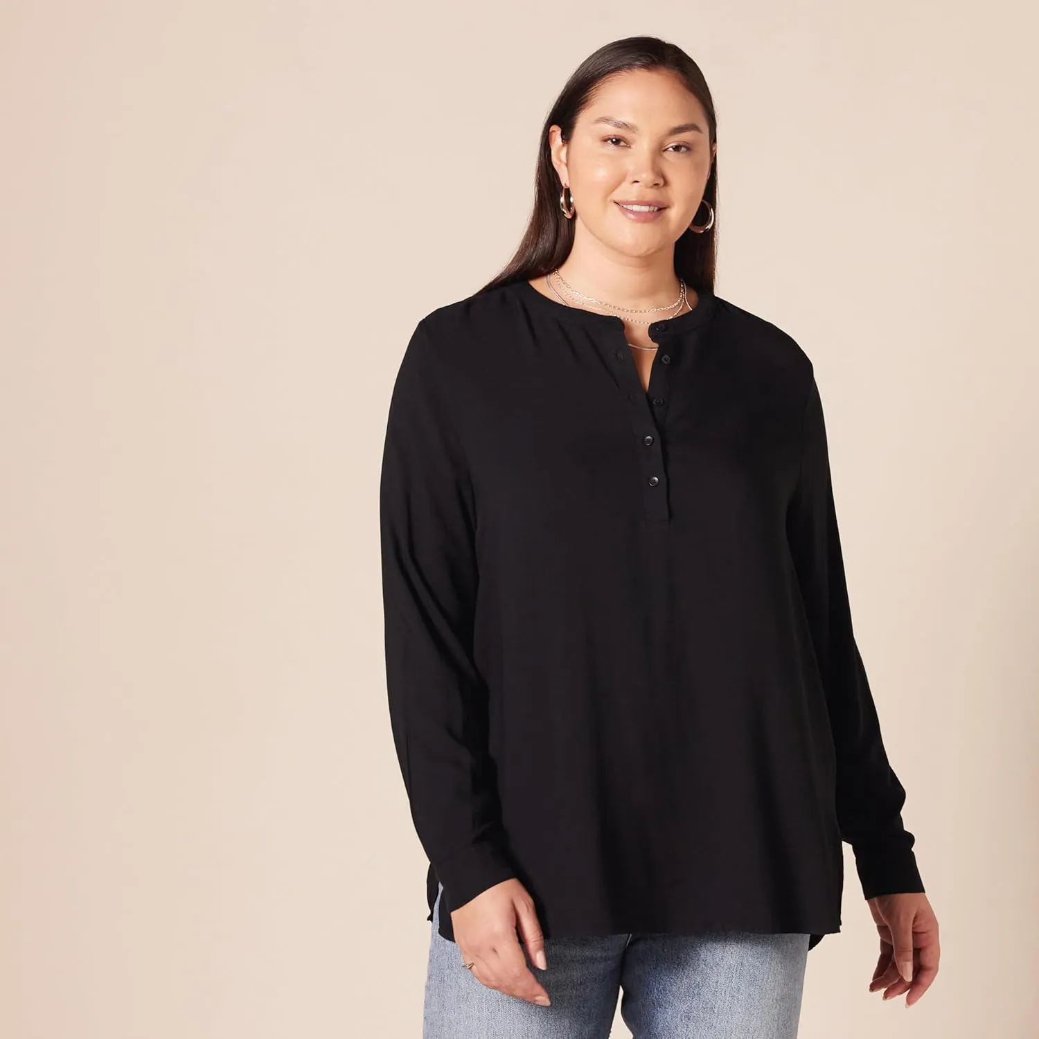Amazon Essentials Women's Long-Sleeve Woven Blouse
