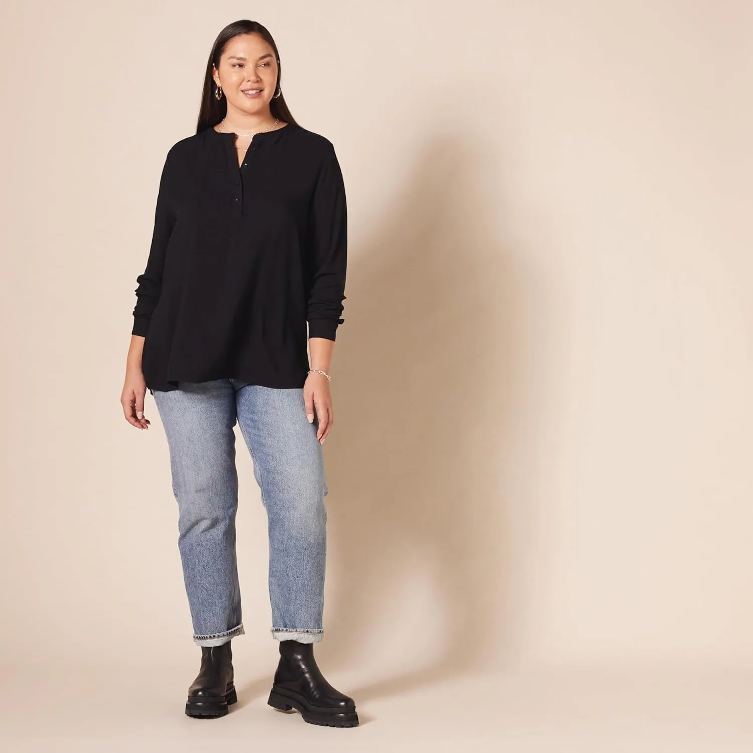 Amazon Essentials Women's Long-Sleeve Woven Blouse
