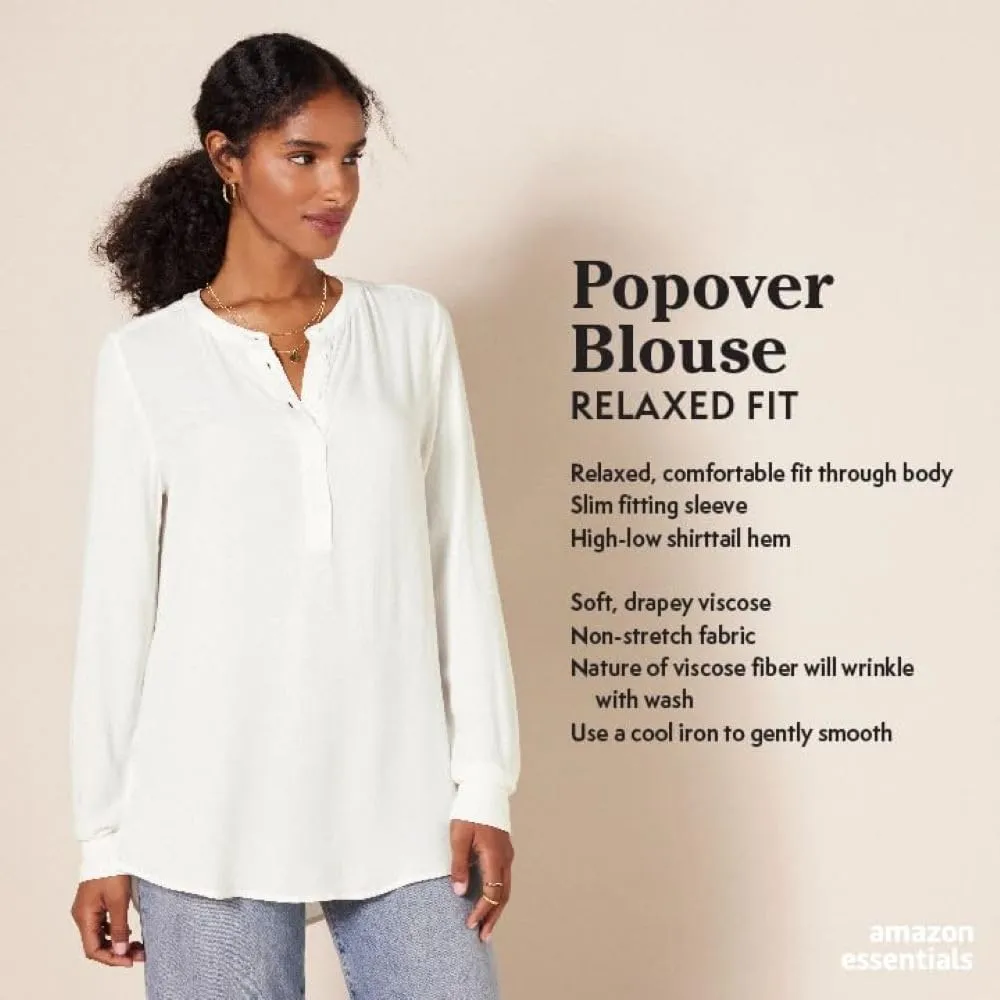 Amazon Essentials Women's Long-Sleeve Woven Blouse