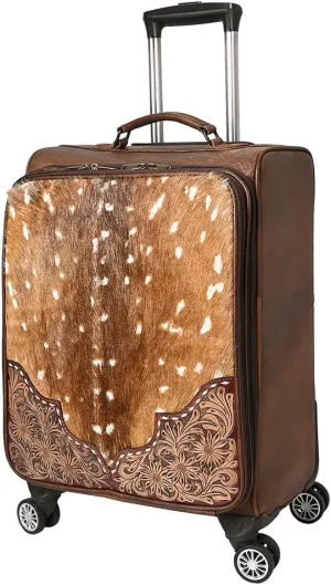 American Darling Travel Case Beautifully Hand Tooled Hair-On Genuine Leather women bag western Handbag Purse