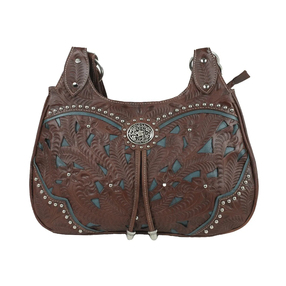 American West Lady Lace 3 Compartment Zip Top Scoop Tote