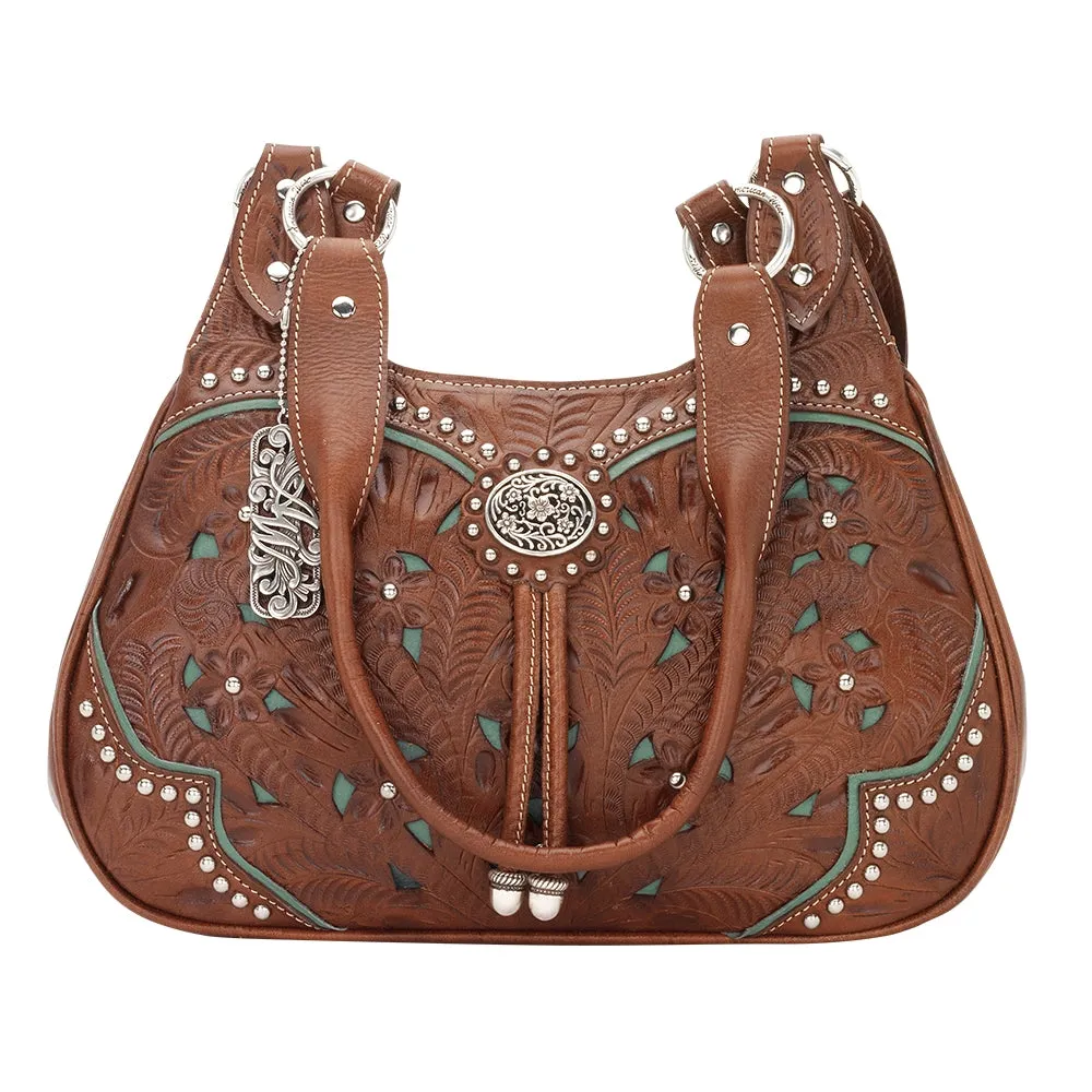 American West Lady Lace 3 Compartment Zip Top Scoop Tote