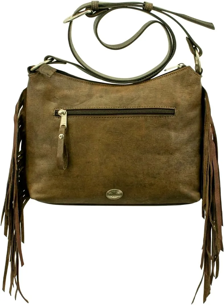 American West Leather Shoulder Bag for Women - Friendship Arrows Purse