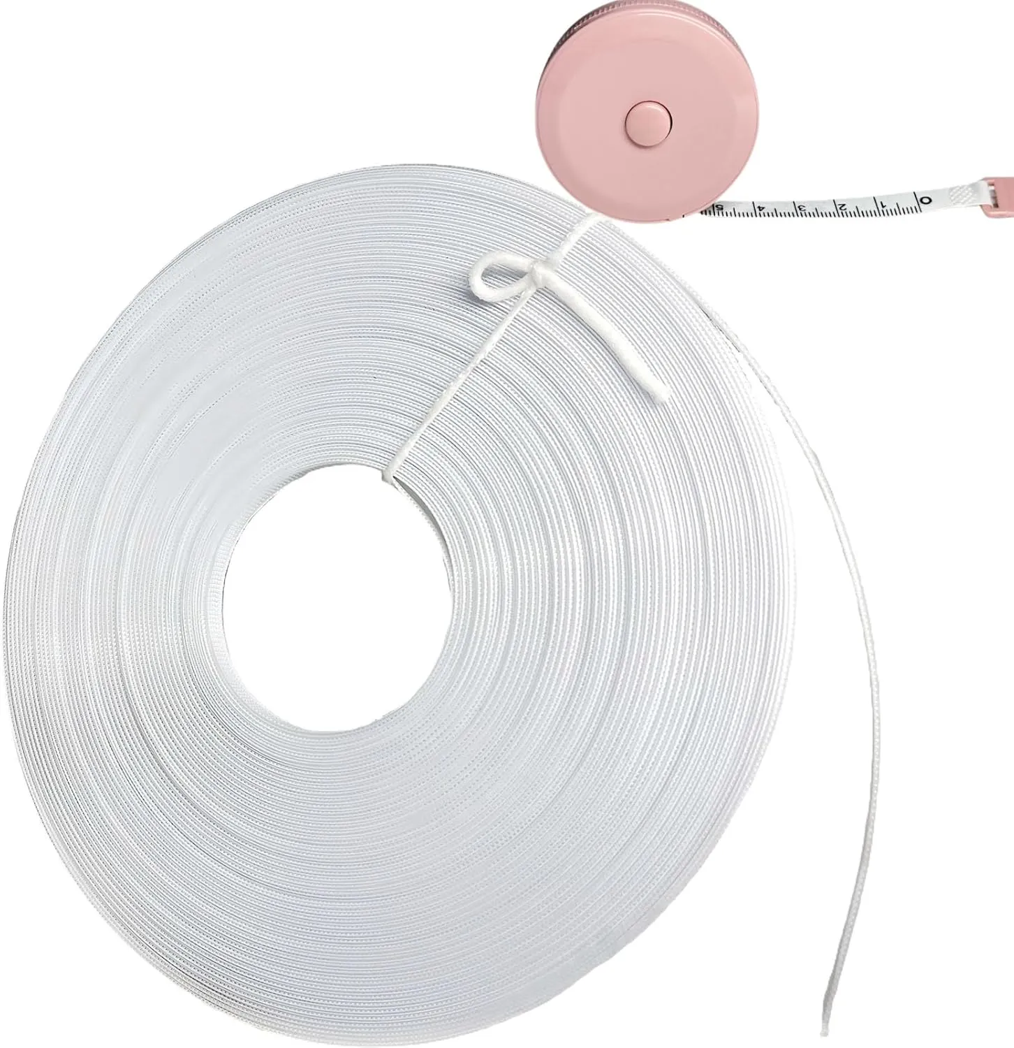 Amremsu 50yards Low-Density Boning for Sewing with Byretractable Measuring Tape, to Meet Your Daily Work Needs, Can Be Used to Make Corsets, Bodycon Dresses, Bags, and Wedding Gowns (12mm White)