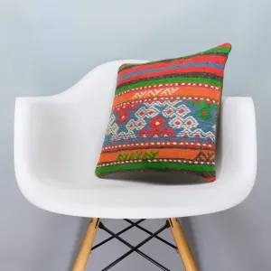 Anatolian Multi Color Kilim Pillow Cover 16x16 3644