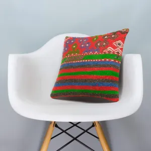 Anatolian Multi Color Kilim Pillow Cover 16x16 3649