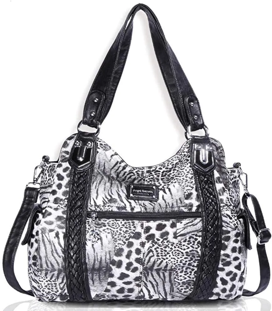 Angel Barcelo Roomy Fashion Hobo Womens Handbags Ladies Purse Satchel Shoulder Bags Tote Washed Leather Bag
