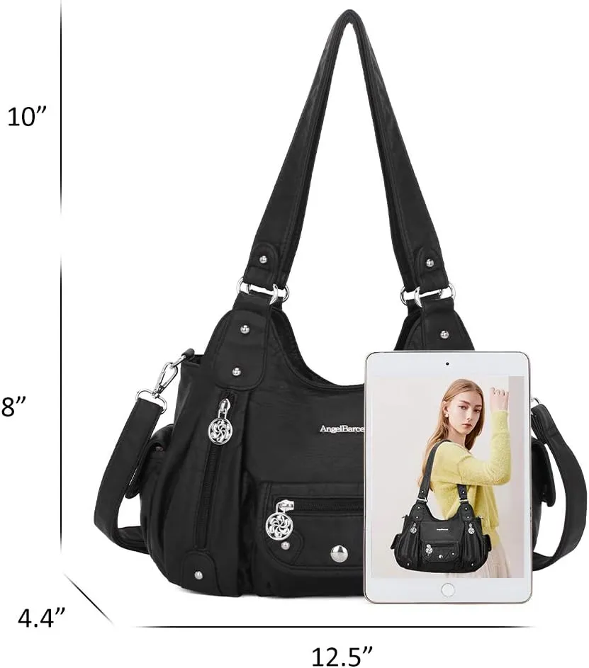 Angel Barcelo Womens Purses and Handbags PU Leather Shoulder Bag Fashion Hobo Bags for Girls