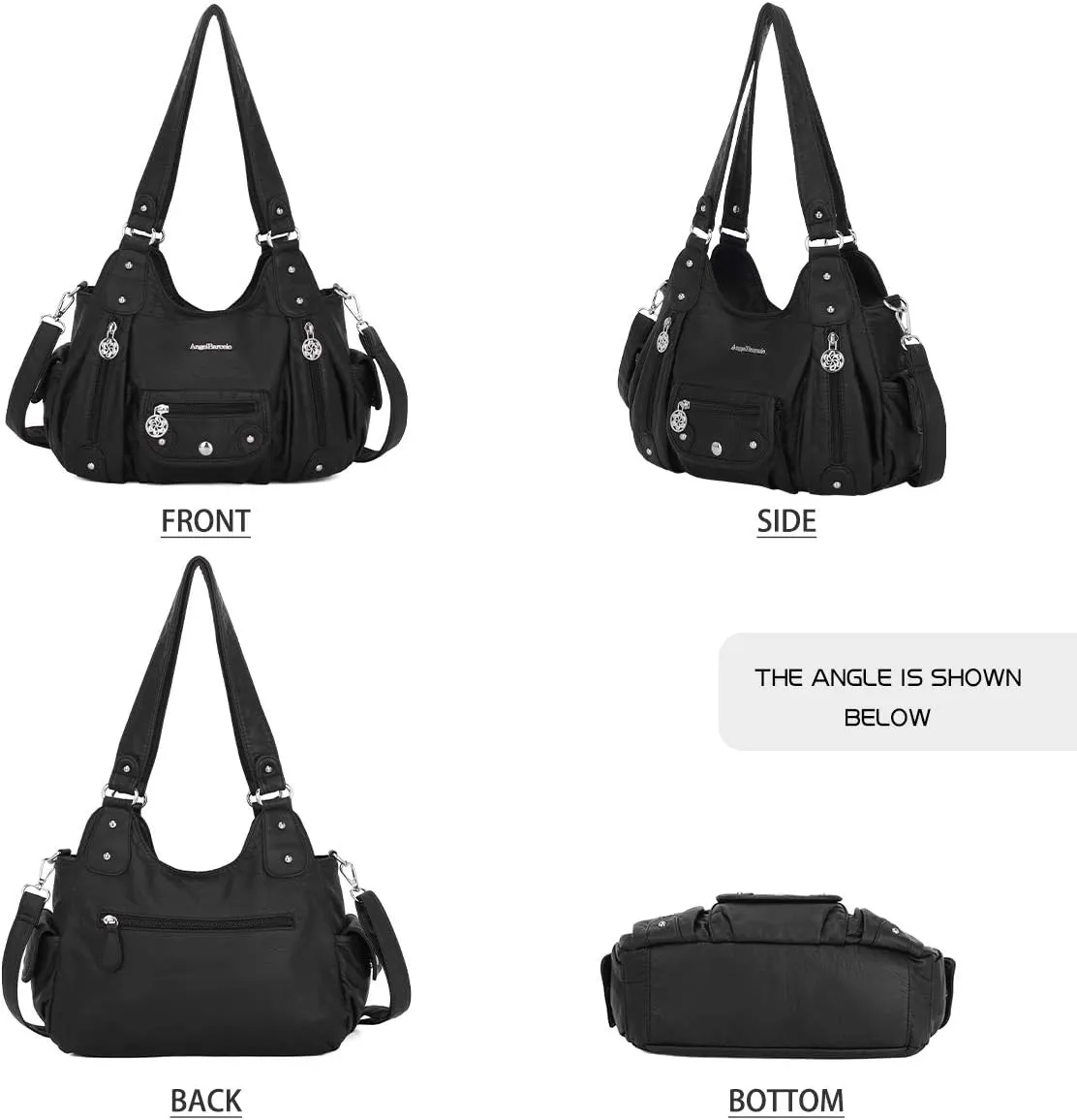 Angel Barcelo Womens Purses and Handbags PU Leather Shoulder Bag Fashion Hobo Bags for Girls
