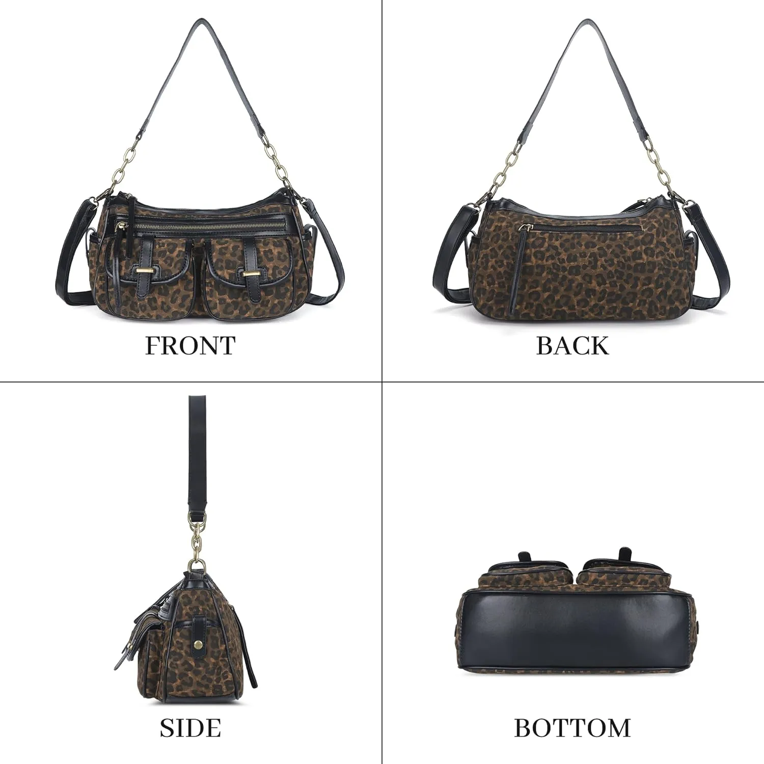 Angel Kiss Hobo Purses for Women Crossbody Shoulder Bag Ladies Multi Pocket Handbags with Adjustable Shoulder Strap