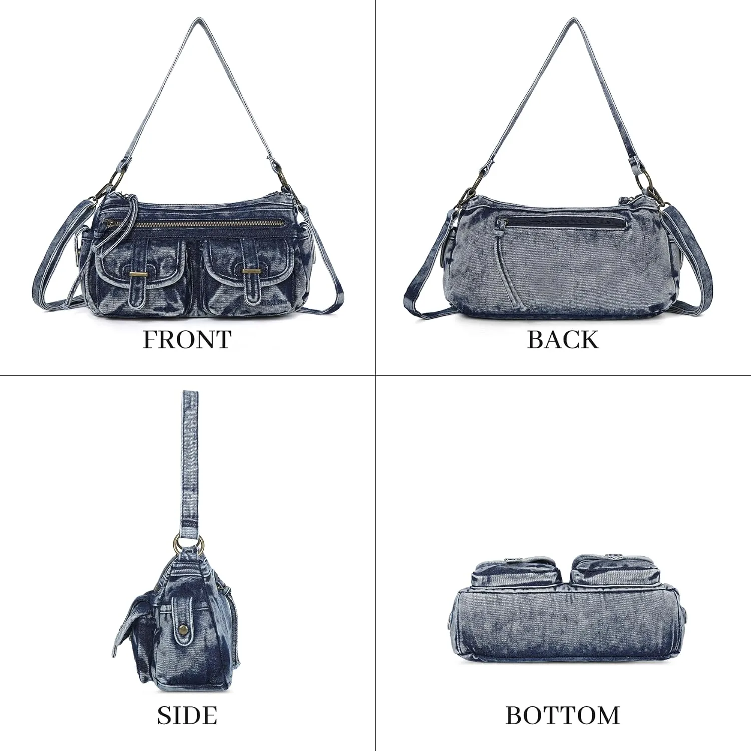 Angel Kiss Hobo Purses for Women Crossbody Shoulder Bag Ladies Multi Pocket Handbags with Adjustable Shoulder Strap