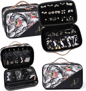Angelina's Palace Beynac Large Jewelry Case Women's Travel Organizer Bag Big Capacity Storage with Detachable Necklace Earring Ring Pouches Train Jewelry Case(Lost in Paradise)