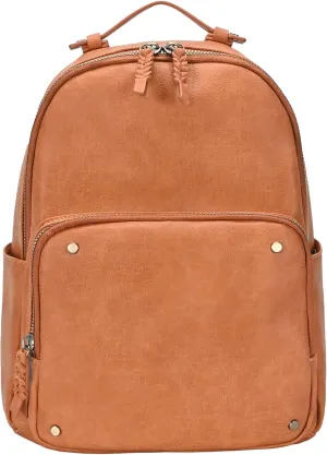 Antik Kraft Jenny Backpack (Tan) | Vegan Leather Backpack for Women with Padded Laptop Sleeve | 13" L x 7" W x 15" H